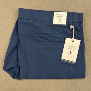 Penguin Sport 5 Pocket Tech Golf Pants Mens 38x32 Insignia Navy Blue NEW $95